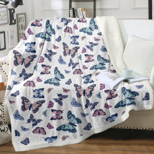 Garden Purple Butterfly Sherpa Throw Blanket Soft Blankets And Throws Plush Garden Purple Butterfly Sherpa Throw Blanket Soft Blankets And Throws Plush
